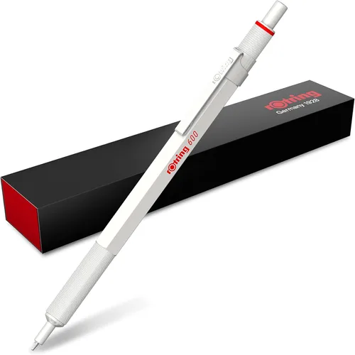 Vista 11 de Rotring 600 Bolígrafo de punta mediana, tinta negra, barril negro, recargable