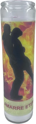 Vista 6 de Amarre eterno veladora de rezo sin fragancia 14 oz vaso grande una pieza vela de oración de una pieza 14 oz de alto vidrio oración al reverso