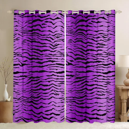 Vista 12 de Feelyou Cortinas opacas con estampado de leopardo de 30% a 50%, cortinas de oscurecimiento con estampado de guepardo para dormitorio, para niños