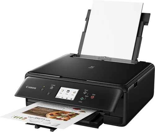 Vista 3 de Canon PIXMA TS6220 - Impresora fotográfica inalámbrica todo en uno con fotocopiadora, escáner e impresión móvil, negra, funciona con Alexa