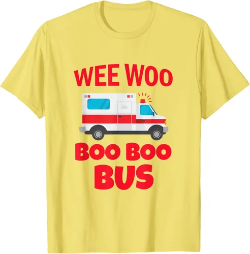Vista 29 de Wee Woo Boo Boo Bus First Responder - Camiseta divertida de ambulancia, Negro, S
