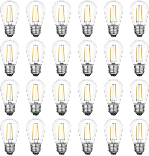 Vista 8 de VISTERLITE Bombillas LED de repuesto S14 inastillables, 2 W, equivalente a 11-25 vatios, blanco cálido 2200 K, tira de luces para exteriores