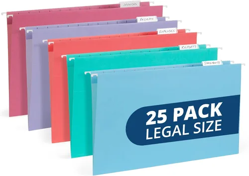Vista 15 de Blue Summit - Carpetas colgantes de tamaño legal, carpetas de tamaño legal de 9.5 x 14.75 pulgadas, 25 archivos colgantes reforzados en varios