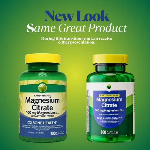 Vista 3 de KP+ Magnesio Citrato de magnesio 100 mg Apoyo a la salud ósea y muscular Cápsulas de liberación rápida 100 unidades Suplemento dietético