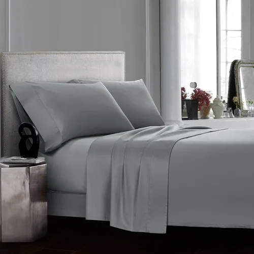 Vista 6 de Essential - Juego de sábanas beige de 4 piezas, 100% algodón egipcio, satén de lujo de 400 hilos, suave, premium, elegante, bolsillo profundo
