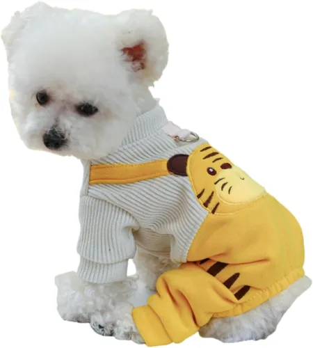 Vista 13 de Ropa de verano para cachorros, camisa para perros pequeños, overol para perros pequeños, ropa de verano para mascotas, overol con peto, pantalones