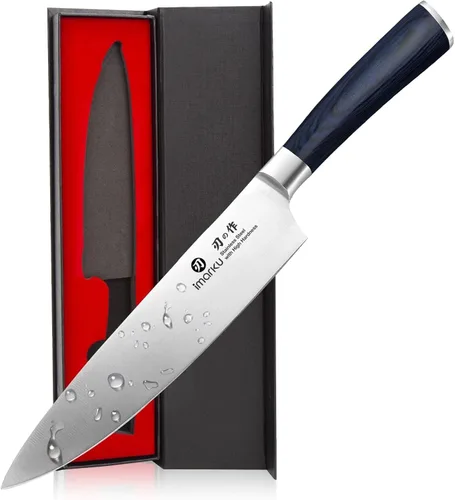 Vista 13 de imarku Juego de cuchillos de cocina de 5 piezas, juego de cuchillos Negro marrón