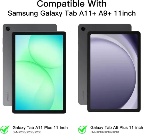 Vista 4 de Funda con teclado inalámbrico retroiluminado para Samsung Galaxy Tab A11+ Plus A9+ Plus 11 Slim Soft TPU+PU Protective Cover Case with Buckle