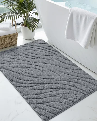 Vista 10 de DEXI - Alfombras de baño de 16"x24", alfombras antideslizantes para el suelo del baño, alfombra de baño ultrasuave y absorbente para la ducha, Beige