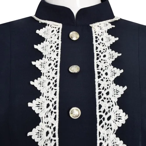 Vista 4 de PINOM Disfraz de Isaac de película de terror para cosplay de niños del maíz 2023, vestido azul, falda uniforme de Halloween para mujeres y niños