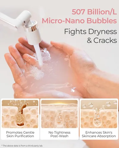 Vista 6 de Waterdrop BFC3-Lite – Filtro de agua para lavado facial, filtro para lavabo de baño para piel, reduce 99% de cloro, limpieza profunda a nanoescala