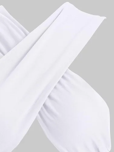 Vista 6 de ZAFUL - Ombliguera cruzada estilo halter de tejido acanalado para mujer camiseta sin mangas tipo con diseño fruncido y con lazos