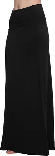 Vista 4 de Urban CoCo - Falda larga y elegante de elastano para mujer, cómoda, con cintura plegable, y estilo acampanado