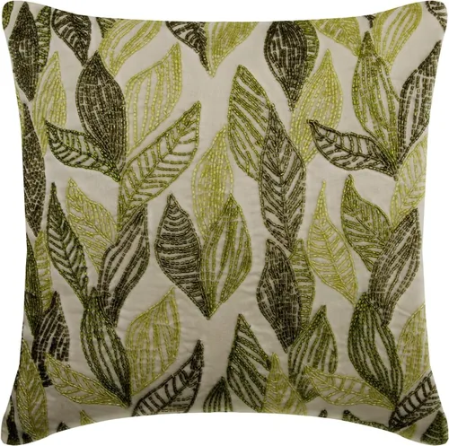 Vista 30 de The HomeCentric Fundas de almohada decorativas con bordes de 12 x 12 pulgadas Funda de cojín de seda de arte moderno Fundas de almohada verdes