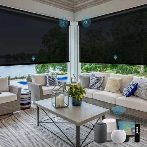 Vista 20 de SmartWings Persianas motorizadas para patio al aire libre con control remoto, compatibles con Alexa/Google/Homekit, resistentes a la intemperie