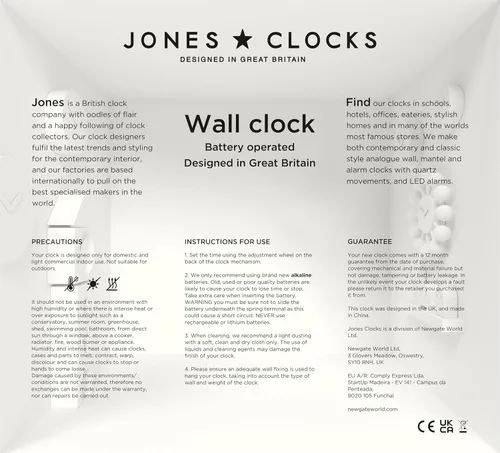 Vista 7 de JONES CLOCKS® Lodge - Reloj de pared Reloj moderno pequeño 10 pulgadas Madera sintética oscura Estilo contemporáneo clásico para cocina
