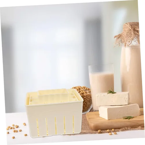 Vista 5 de SHOWERORO Caja de prensado de cuajada Escurridor de prensatelas de tofu de pared lisa para exprimidor de agua de tofu