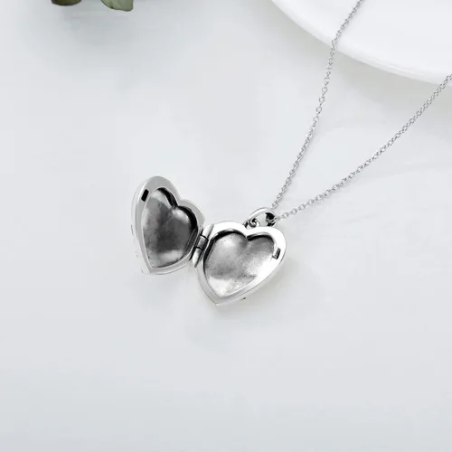 Vista 3 de SOULMEET - Collar con relicario en forma de corazón con girasol, donde se pueden guardar fotografías de personas para tenerlas cerca de ti, joyería