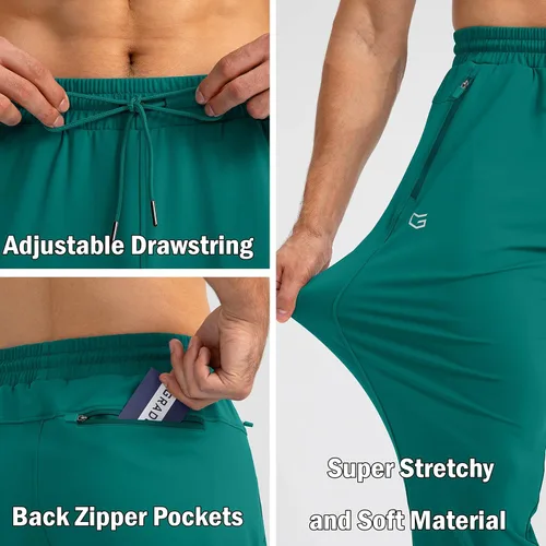 Vista 5 de G Gradual Pantalones deportivos para hombre con bolsillos con cremallera, pantalones deportivos cónicos para entrenamiento, correr, correr