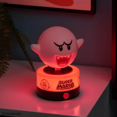 Vista 4 de Paladone Super Mario Boo Guardia de Habitación con Sensor de Movimiento y Luz Nocturna, Lámpara LED con Licencia Oficial de Nintendo y Alarma