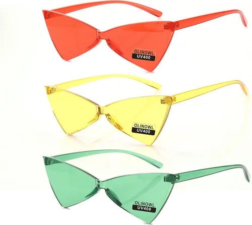 Vista 2 de OLIN Yoela Triangle Rimless Sunglasses One Piece Colored Transparent Sunglasses For Women and Men