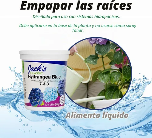 Vista 6 de Jack's Classic 7-3-3 Fertilizante soluble en agua Hydrangea Blue, 1.5lb
