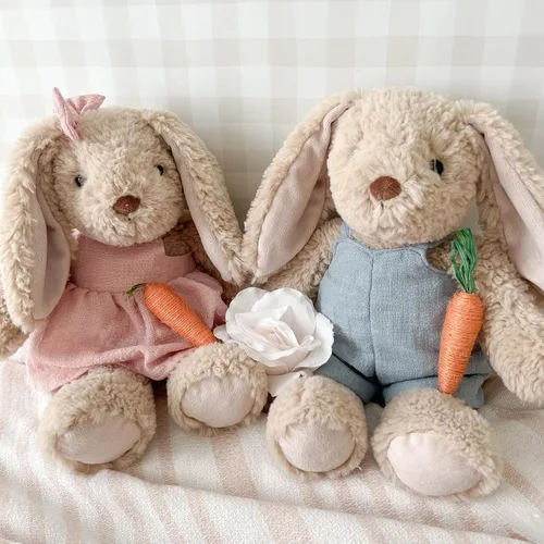 Vista 8 de MON AMI Bettie Bunny - Animal de peluche para niños pequeños, juguete de peluche de conejo suave de 12 pulgadas en vestido rosa con lazo, peluche