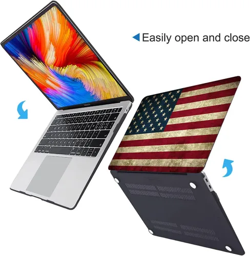 Vista 7 de Funda compatible con MacBook Air de 13 pulgadas 2022, 2021-2018 A2337 M1 A1932 A2179, carcasa de plástico duro duradero, cubierta de teclado