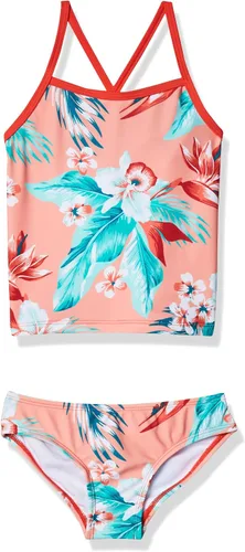 Vista 27 de Kanu Surf Niñas Melanie Beach Sport - Traje de baño tipo tankini de 2 piezas con UPF 50+ Alania Floral Aqua