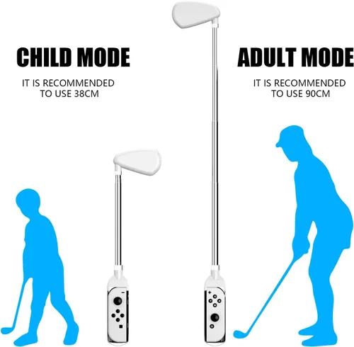 Vista 3 de Clubes de golf para Nintendo Switch Mario Golf Super Rush 2021, mango ajustable compatible con Mario Golf Switch - Blanco