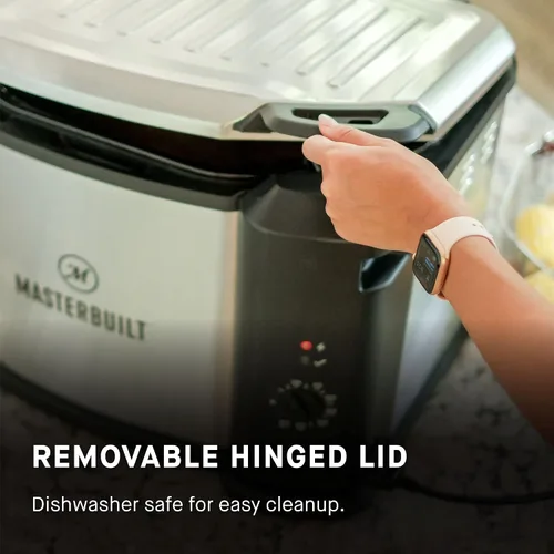 Vista 10 de Masterbuilt Freidora eléctrica de pavo 3 en 1 XL de 10 litros más combinación de caldera y vaporera con cesta de drenaje y cable de seguridad