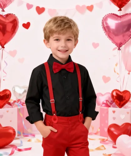 Vista 31 de A&J DESIGN Conjunto de ropa formal para niños pequeños con tirantes y tirantes
