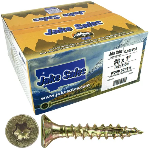 Vista 192 de 8 x 1 revestimiento exterior recubierto de bronce, tornillo de madera multiusos compatible con ACQ, cabeza plana Torx/Star Drive de 1 libra, 288