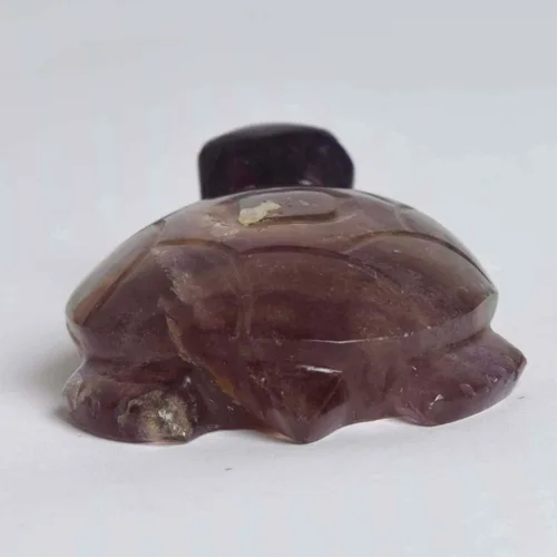 Vista 3 de GEMHUB Piedras preciosas sueltas para decoración del hogar, gema de fluorita hecha a mano, Feng Shui, riqueza que trae tortuga, pieza de exhibición