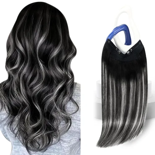 Vista 27 de Sunny - Extensiones de cabello humano real, con cable/hilo y clips ajustables, aplicación invisible, 2.82 onzas, 12 pulgadas, color rubio cenizo