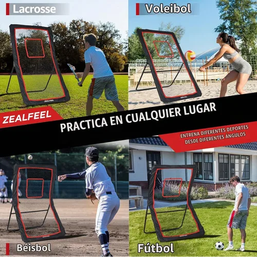 Vista 7 de ZEALFEEL Lacrosse Rebounder with 5 Adjustable Angles, 4x6FT/4x7FT