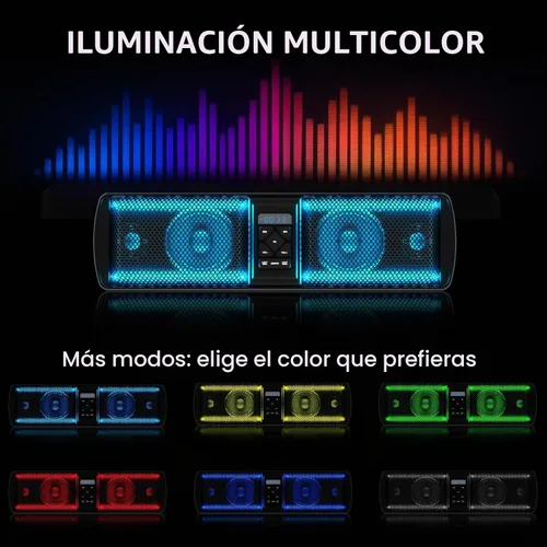 Vista 3 de Barra de sonido UTV, barra de sonido impermeable IP66 Bluetooth para carrito de golf, sistema de altavoces ATV, barra de sonido SXS compatible