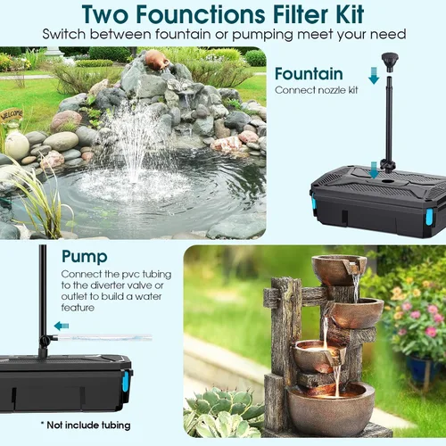 Vista 5 de Antfraer Filtro de estanque clarificador UV incorporado, filtro de estanque de 40 W de 660 GPH con kit de bomba de agua, caja de filtro