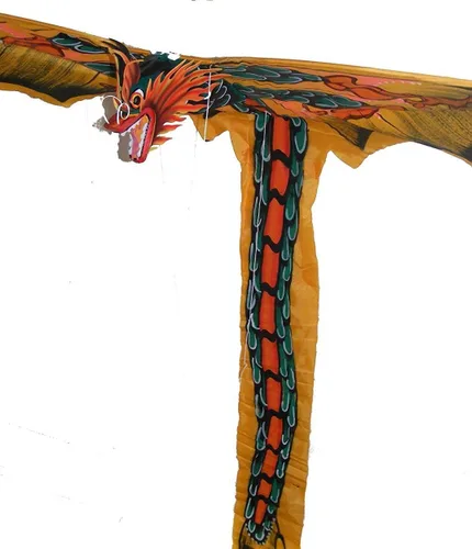 Vista 2 de Cometa de tela tradicional asiática balinesa Dragon Kite - TAMAÑO GRANDE
