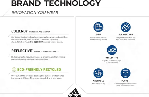 Vista 3 de adidas Winter Performance Edge 2.0 Guante con múltiples puntos de conductividad de pantalla táctil, varios estilos