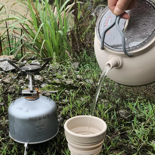 Vista 8 de Hervidor portátil plegable para camping, cafetera para senderismo, viajes y exteriores, 1.5 L