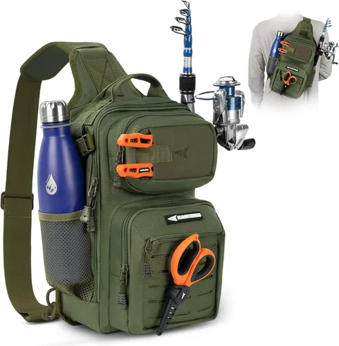 Vista 12 de KastKing BlowBak - Bolsa táctica para aparejos de pesca, mochila de pesca ligera, almacenamiento para equipo y equipo, regalo para hombres