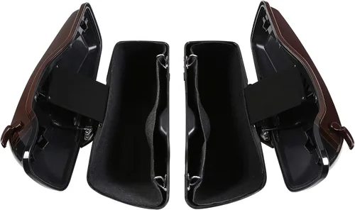Vista 3 de TCMT Auburn Sunglo/Agujero Negro Con Rich Bourbon Duro Alforjas Para Harley Touring Street Electra Glide Ultra Limited 2014-2023