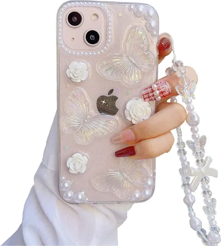 Vista 9 de Funda para iPhone 11 Pro con cadena de dije para teléfono, funda protectora con purpurina transparente para mujeres y niñas para iPhone 11 Pro