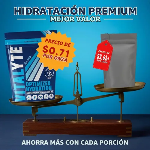 Vista 5 de Polvo para preparar bebida natural de electrolitos, libre de gluten, contenedor con 80 porciones, marca Vitalyte, cítrico (Cool Citrus)
