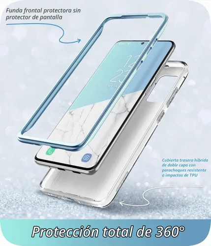 Vista 2 de i-Blason Cosmo Series - Carcasa para Samsung Galaxy S20 5G (versión 2020), diseño protector contra golpes, delgado y elegante sin protector de Azul