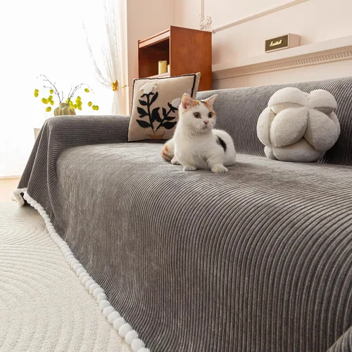 Vista 14 de ROOMLIFE Funda de sofá con estampado de leopardo para sofá de 3 plazas, lavable, protector de muebles para perros, funda de sofá suave