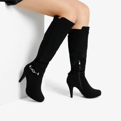 Vista 5 de DREAM PAIRS Botas de tacón alto hasta la rodilla para mujer