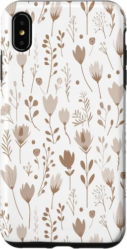 Vista 11 de Floral Flowers Wildflowers Garden Botanical Love Beige White Case for iPhone 16