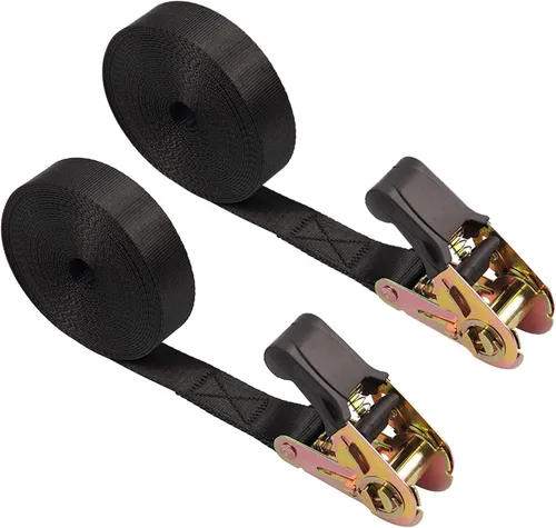 Vista 7 de Correas de amarre de trinquete sin fin, amarre de carga resistente, correa negra de nailon resistente de 4 pies, correas de seguridad de trinquete
